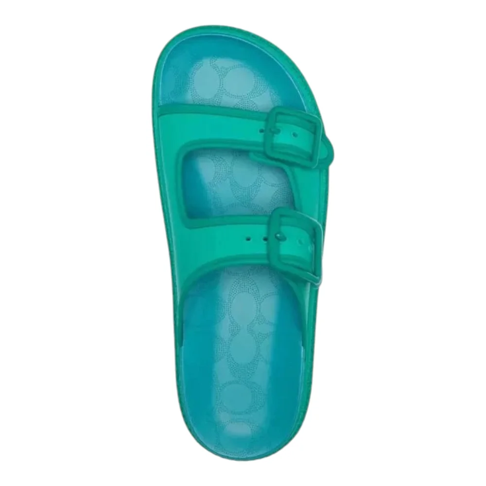 COACH Lainey Double Buckle Platform Sandals-Bright Green - Picture 2 of 4